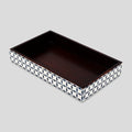 Vanity Trays illusion Wrap Collection Bone & Resin Inlay, Black - White, 10" x 6" - Che Cose Belle