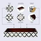 Vanity Trays Moroccan Pattern Bone & Resin inlay, Black & White, 10" x 6" - Che Cose Belle