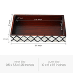 Vanity Trays Moroccan Pattern Bone & Resin inlay, Black & White, 10" x 6" - Che Cose Belle