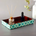 Vanity Trays Moroccan Pattern Bone & Resin Inlay Collection in 10x6, Green & White - Che Cose Belle