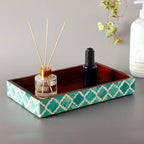 Vanity Trays Moroccan Pattern Bone & Resin Inlay Collection in 10x6, Green & White - Che Cose Belle