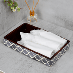 Vanity Trays Moroccan Pattern Bone & Resin Inlay, Grey & White, 10" x 6" - Che Cose Belle