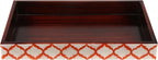 Vanity Trays Moroccan Pattern Bone & Resin inlay, White & Red, 10" x 6" - Che Cose Belle