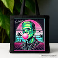 Vaperwave Frankenstein Retro Neon Horror Canvas Tote Bag, Synthwave 80's Styled Classic Halloween Gift - Che Cose Belle