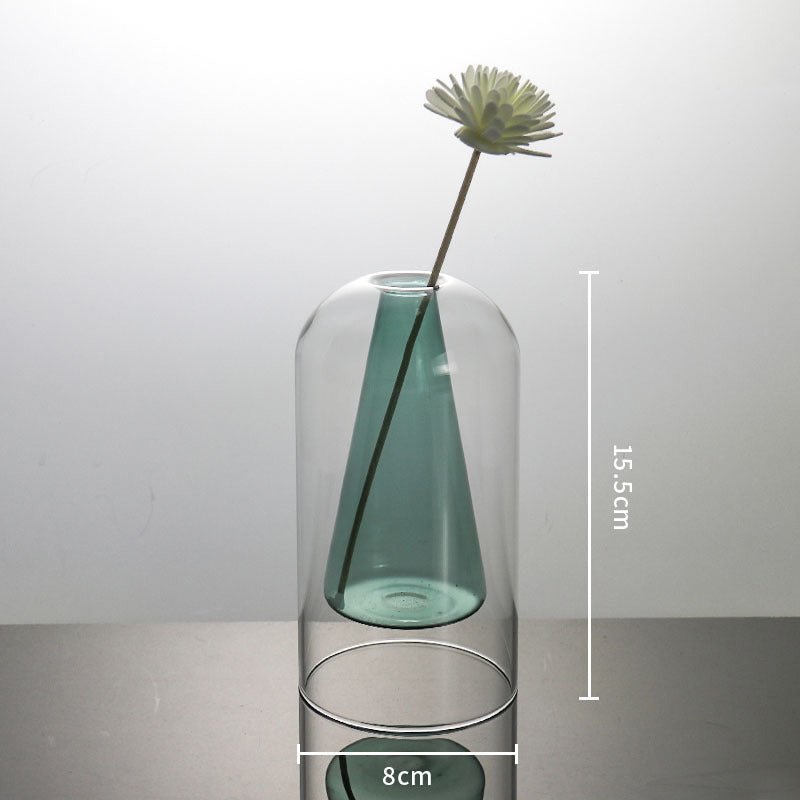 Vases Glass Vase Home Decor Room Decor Modern Wedding Decoration Hydroponic Flower Pot Double Glass Container Crafts Ornament - Che Cose Belle