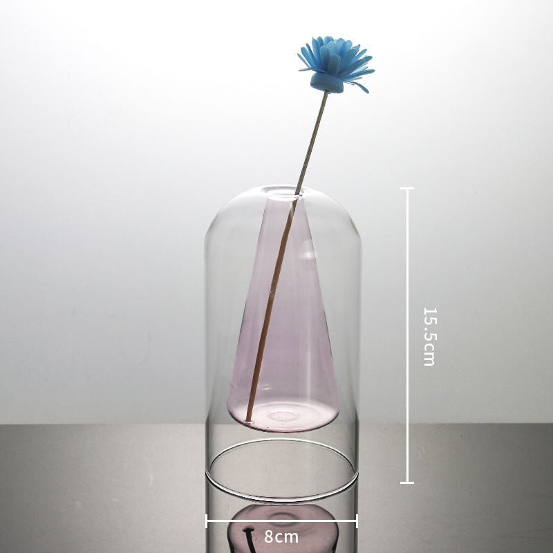 Vases Glass Vase Home Decor Room Decor Modern Wedding Decoration Hydroponic Flower Pot Double Glass Container Crafts Ornament - Che Cose Belle