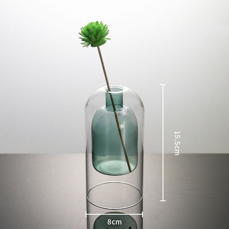 Vases Glass Vase Home Decor Room Decor Modern Wedding Decoration Hydroponic Flower Pot Double Glass Container Crafts Ornament - Che Cose Belle