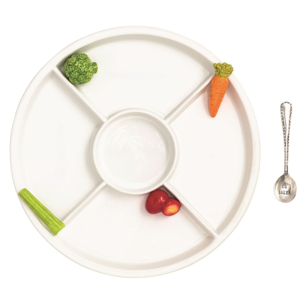 Veggie Icon Crudité Ceramic Server with Spoon - Che Cose Belle