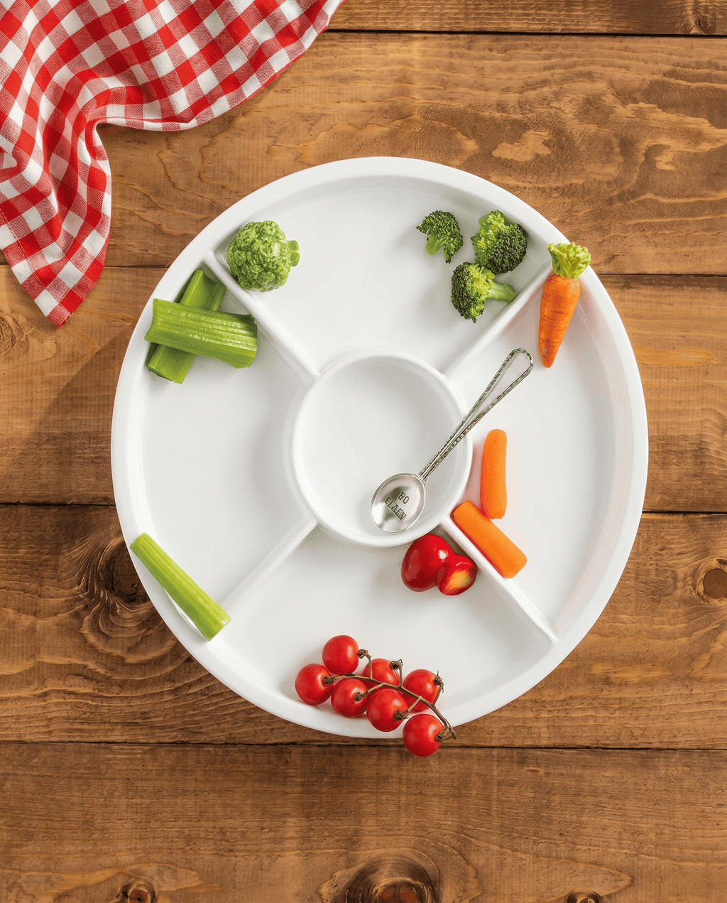 Veggie Icon Crudité Ceramic Server with Spoon - Che Cose Belle