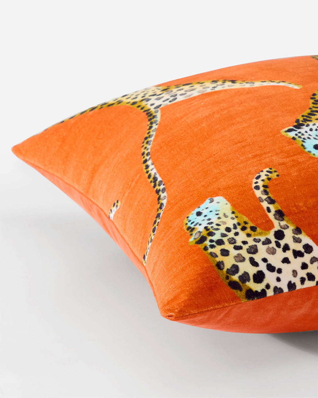 Velvet Leaping Small Leopard Throw Pillow - Che Cose Belle