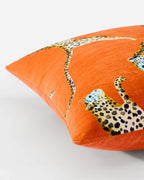 Velvet Leaping Small Leopard Throw Pillow - Che Cose Belle