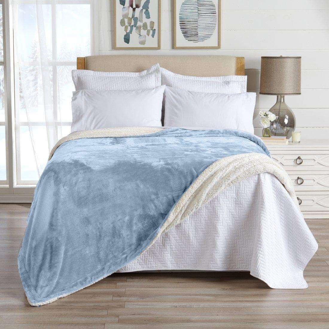 Velvet Plush Sherpa Luxury Bed Blanket - Kinsley Collection - Che Cose Belle