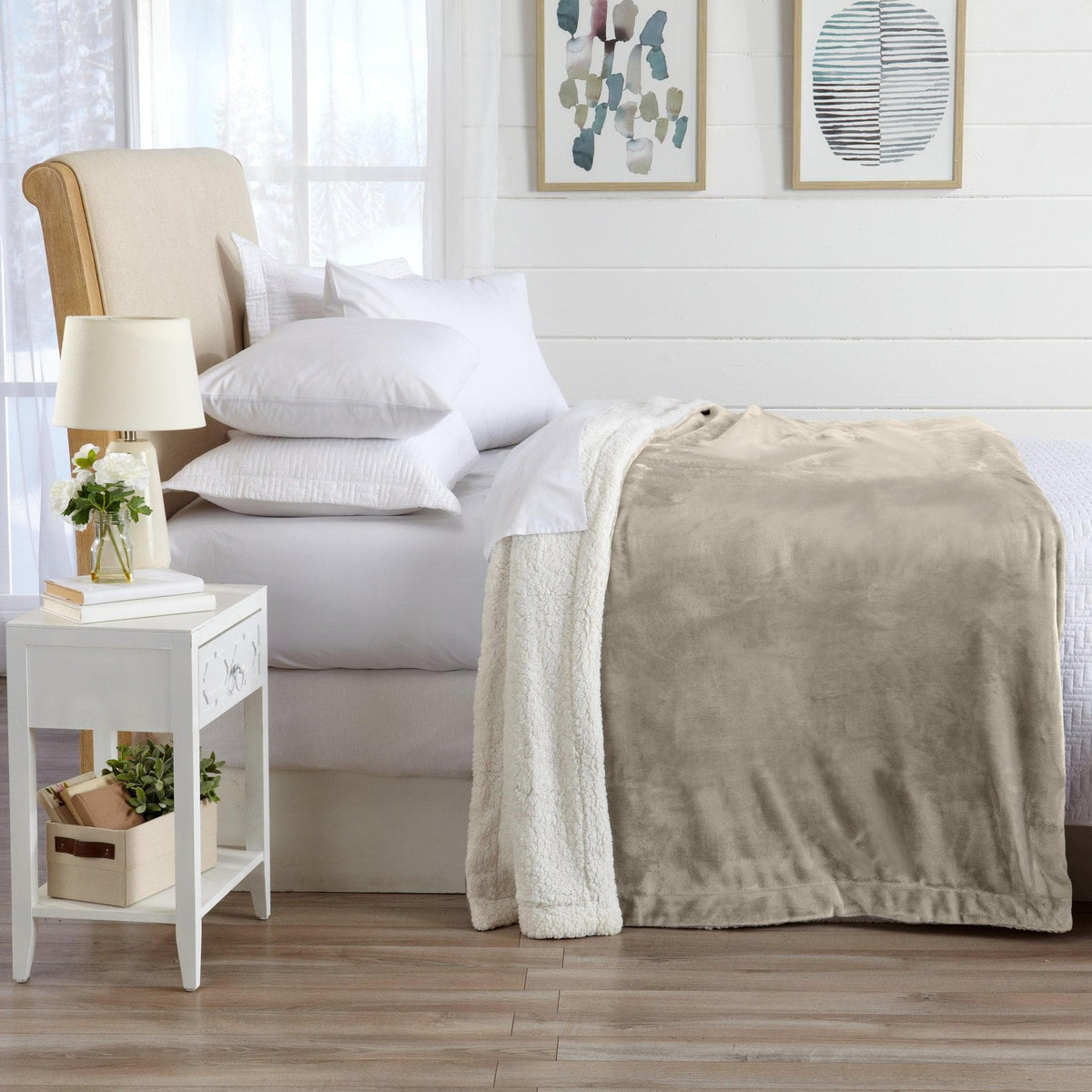 Velvet Plush Sherpa Luxury Bed Blanket - Kinsley Collection - Che Cose Belle