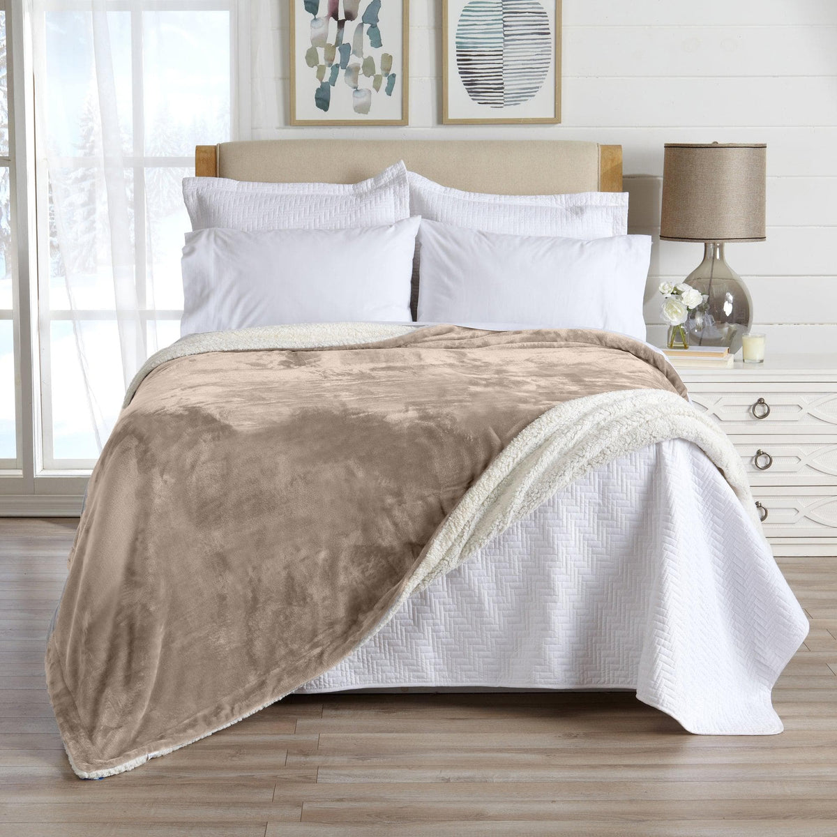 Velvet Plush Sherpa Luxury Bed Blanket - Kinsley Collection - Che Cose Belle