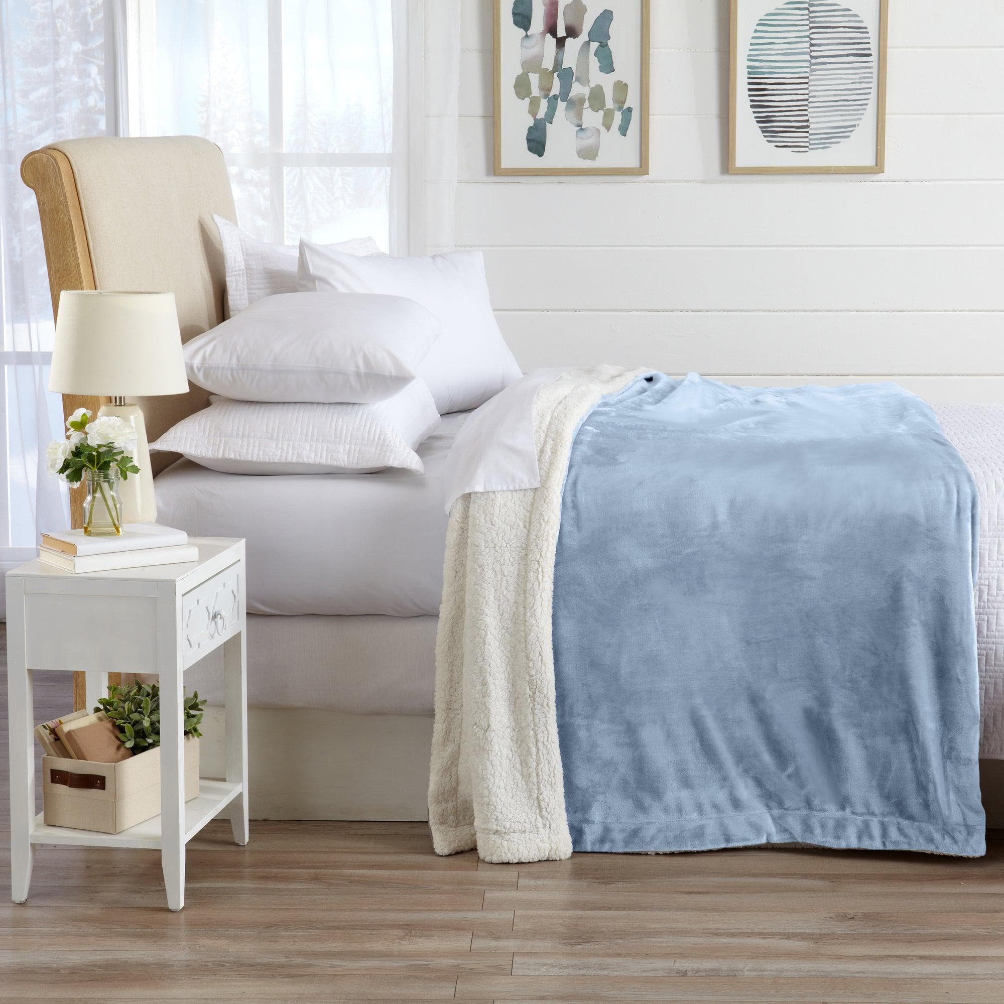 Velvet Plush Sherpa Luxury Bed Blanket - Kinsley Collection - Che Cose Belle