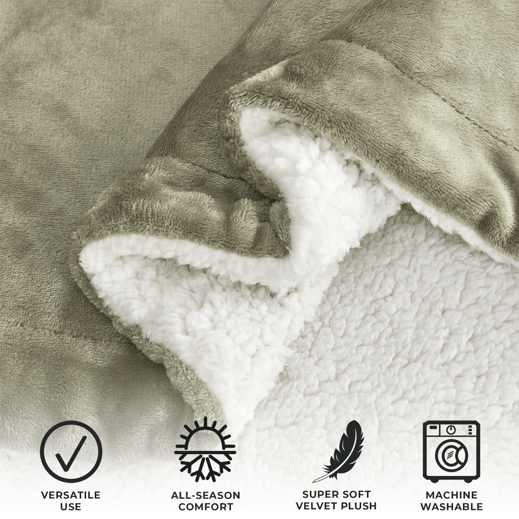 Velvet Plush Sherpa Luxury Bed Blanket - Kinsley Collection - Che Cose Belle