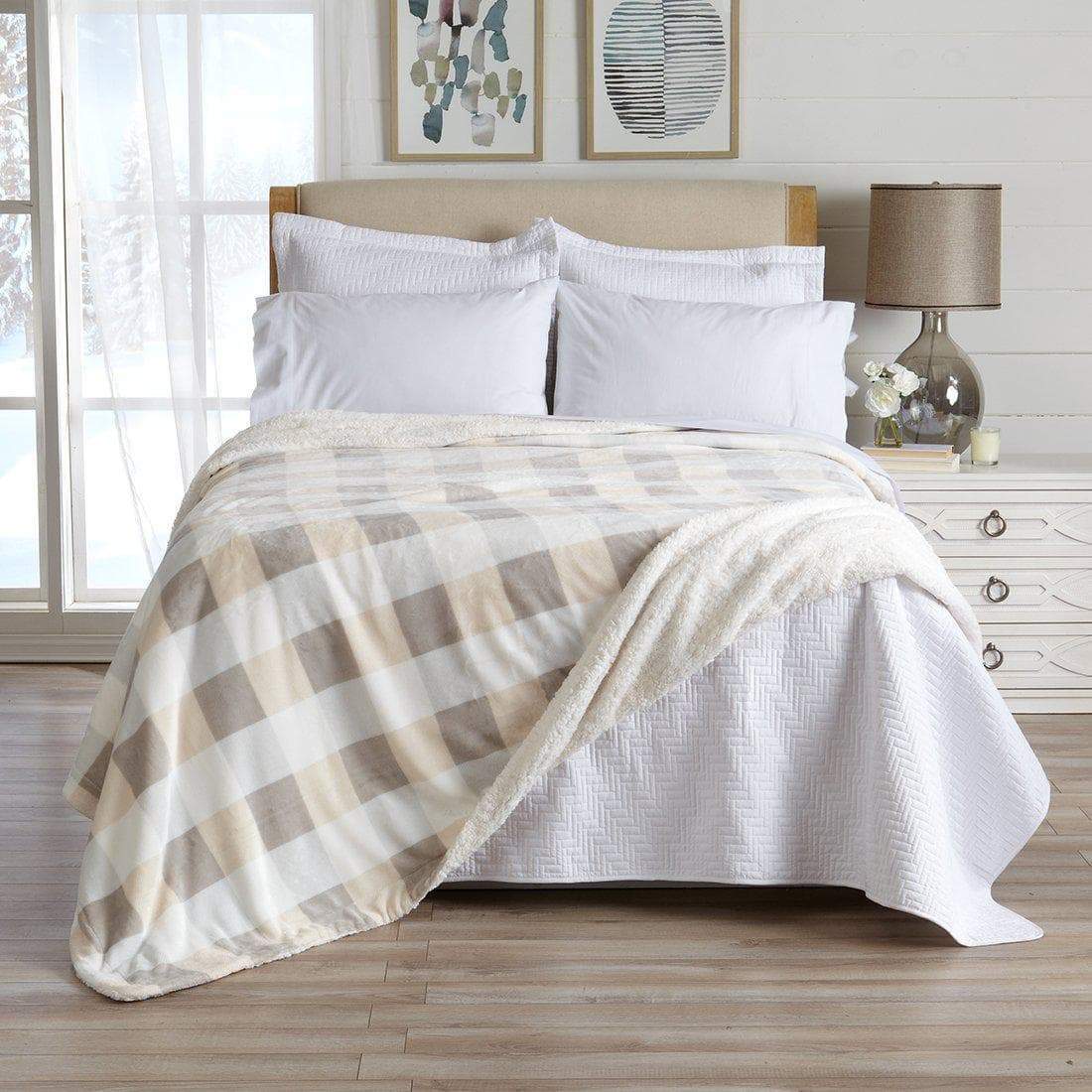 Velvet Plush Sherpa Luxury Bed Blanket - Kinsley Collection - Che Cose Belle