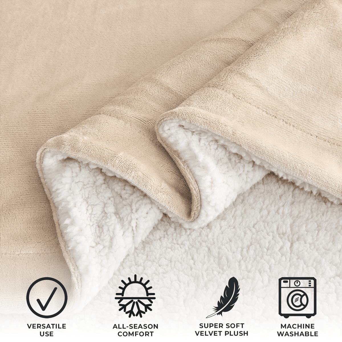 Velvet Plush Sherpa Luxury Bed Blanket - Kinsley Collection - Che Cose Belle