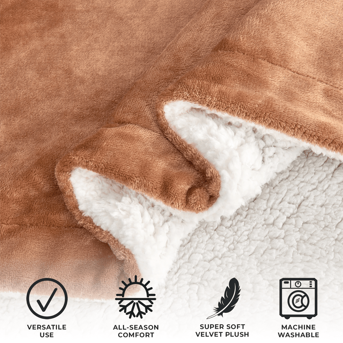 Velvet Plush Sherpa Luxury Bed Blanket - Kinsley Collection - Che Cose Belle