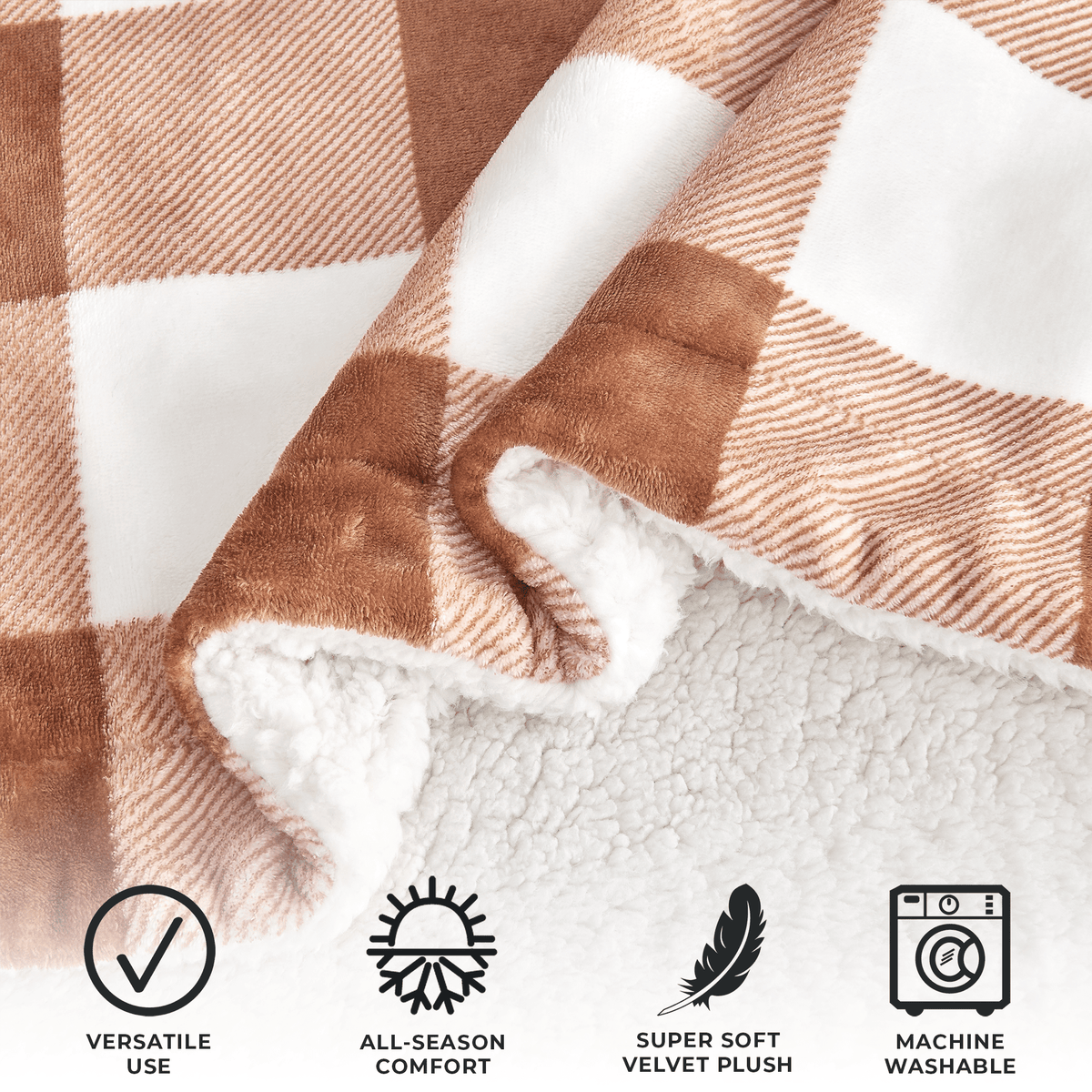 Velvet Plush Sherpa Luxury Bed Blanket - Kinsley Collection - Che Cose Belle