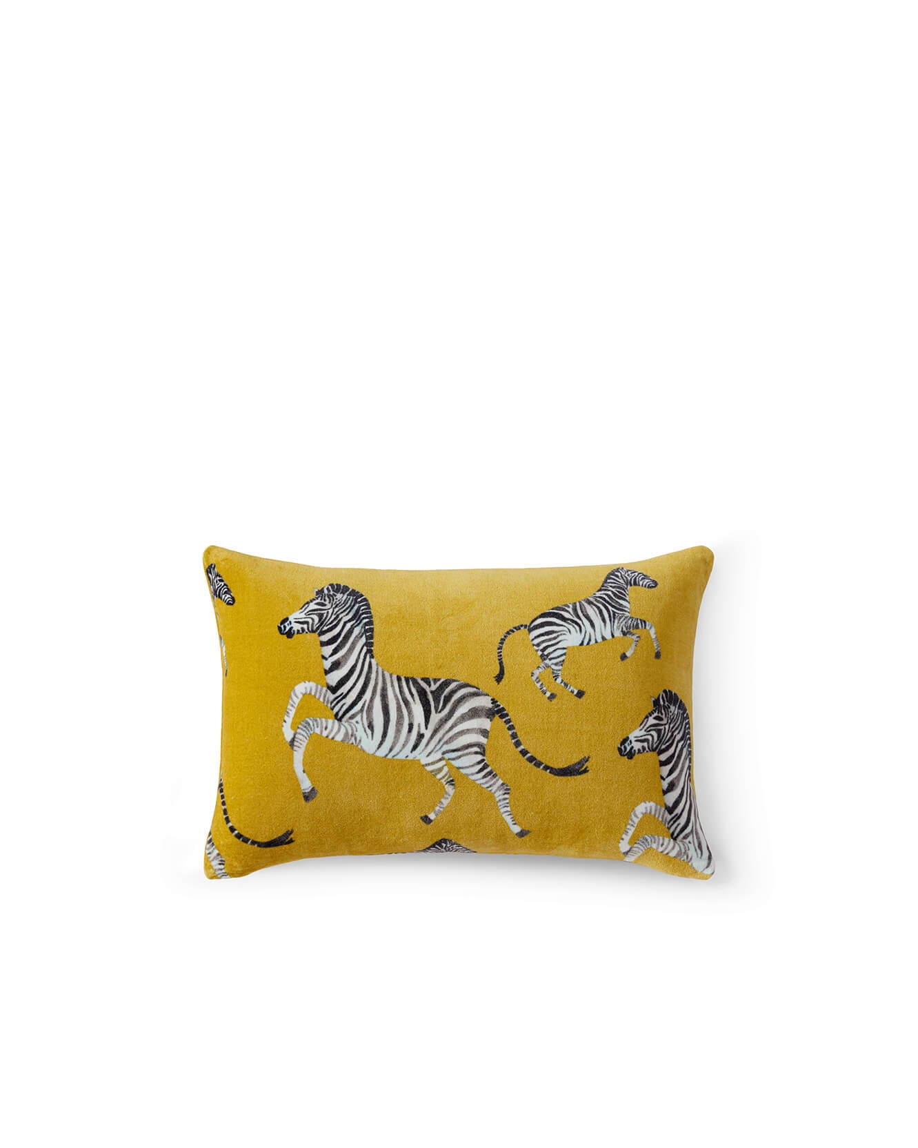 Velvet Watercolor Zebra Small Lumbar Pillow - Che Cose Belle