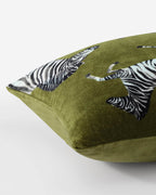 Velvet Watercolor Zebra Small Lumbar Pillow - Che Cose Belle