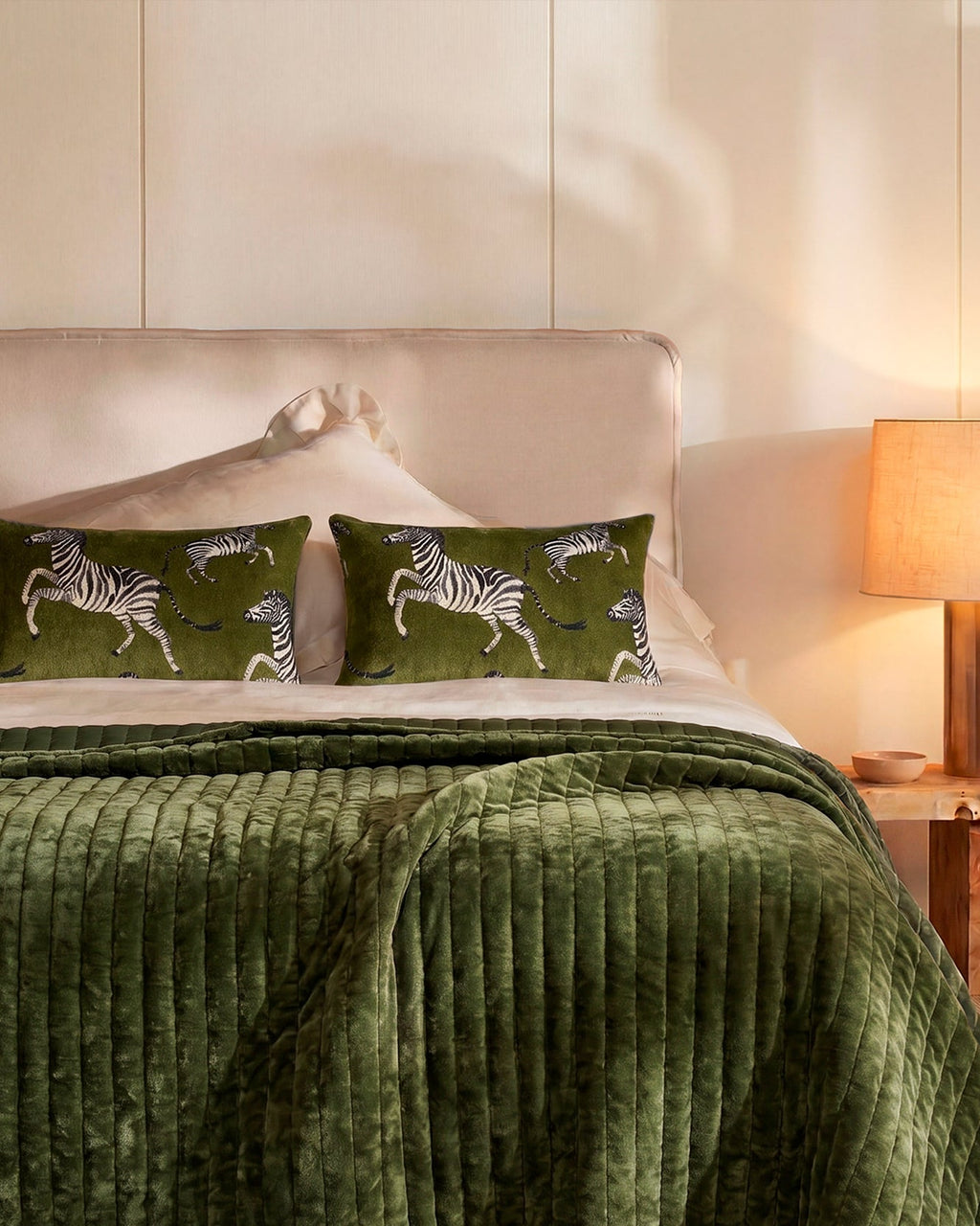 Velvet Watercolor Zebra Small Lumbar Pillow - Che Cose Belle