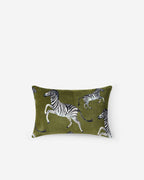 Velvet Watercolor Zebra Small Lumbar Pillow - Che Cose Belle
