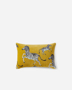 Velvet Watercolor Zebra Small Lumbar Pillow - Che Cose Belle