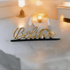 Vibhsa Believe Decorative Home Accent (12.5", Rustic Gold) - Che Cose Belle