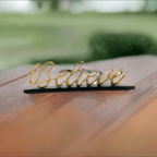 Vibhsa Believe Decorative Home Accent (12.5", Rustic Gold) - Che Cose Belle