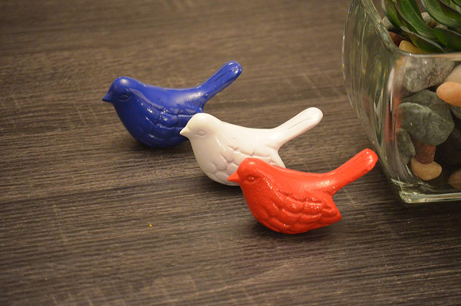 Vibhsa Bird Figurines Symbols of Health & Happiness (Blue, Red & White) - Che Cose Belle