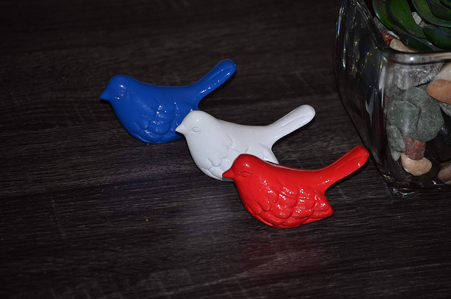 Vibhsa Bird Figurines Symbols of Health & Happiness (Blue, Red & White) - Che Cose Belle