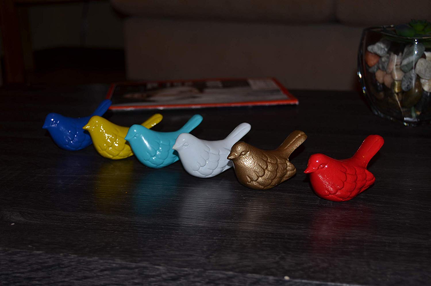 Vibhsa Bird Figurines Symbols of Health & Happiness (Blue, Red & White) - Che Cose Belle