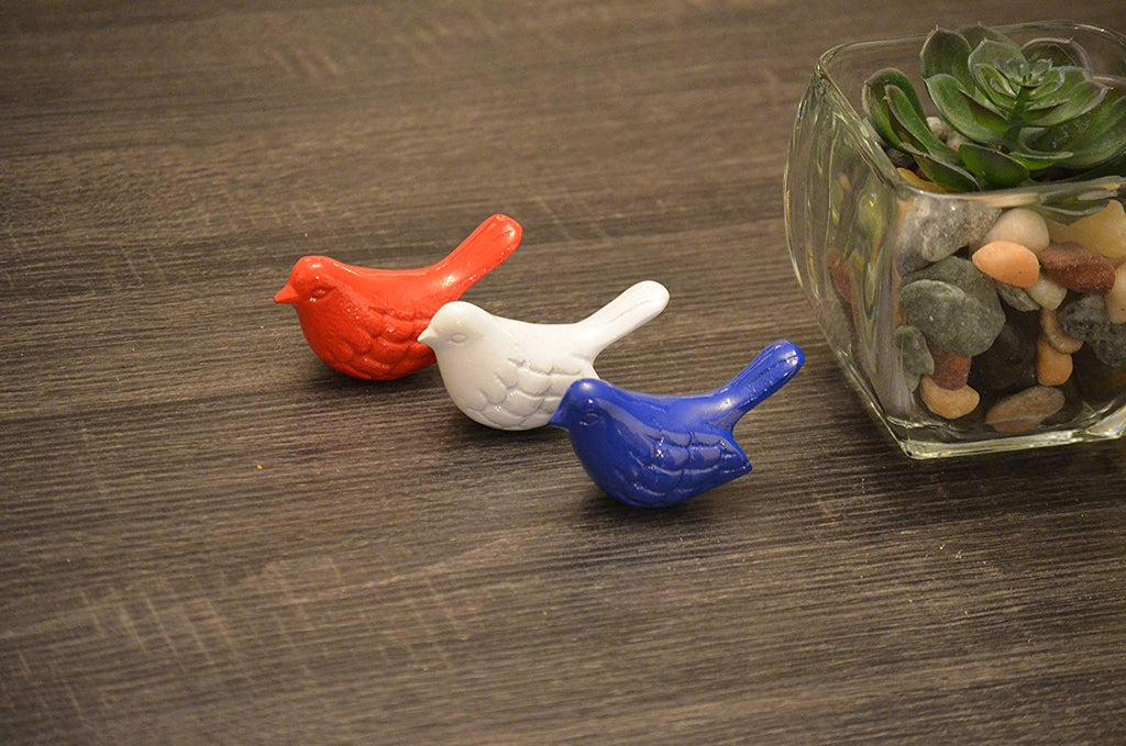 Vibhsa Bird Figurines Symbols of Health & Happiness (Blue, Red & White) - Che Cose Belle