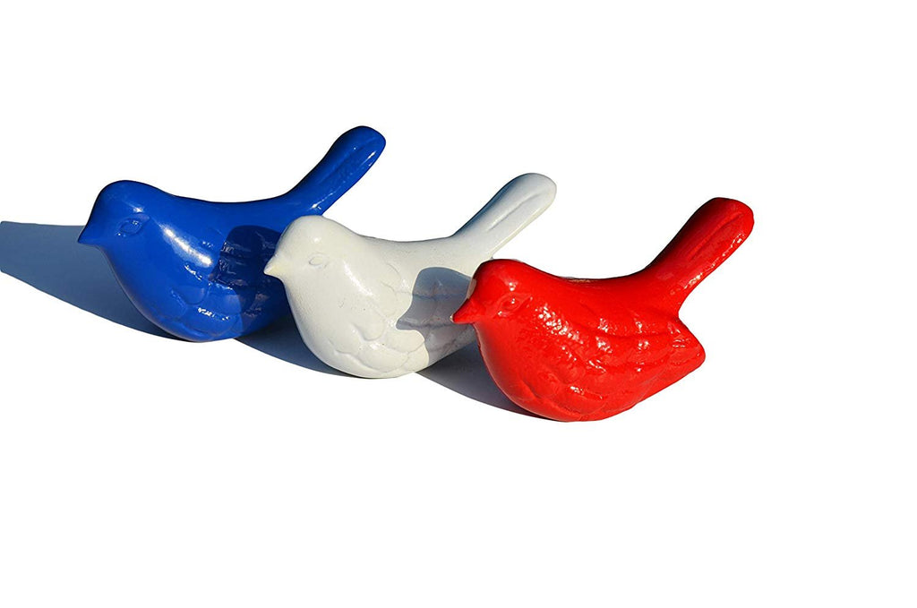 Vibhsa Bird Figurines Symbols of Health & Happiness (Blue, Red & White) - Che Cose Belle