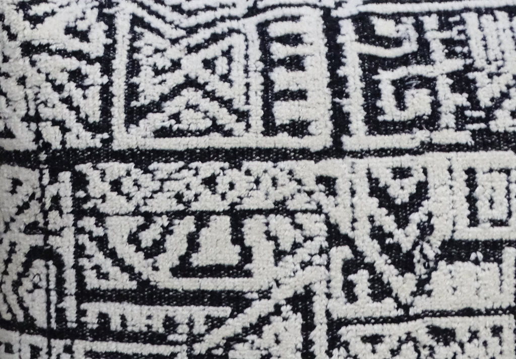 Vibhsa Black & White Geometric Throw Pillow 20x20 with Tassels - Che Cose Belle