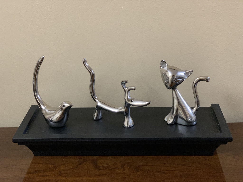 Vibhsa Dog Cat & Bird Ring Holders Set - Silver - Che Cose Belle