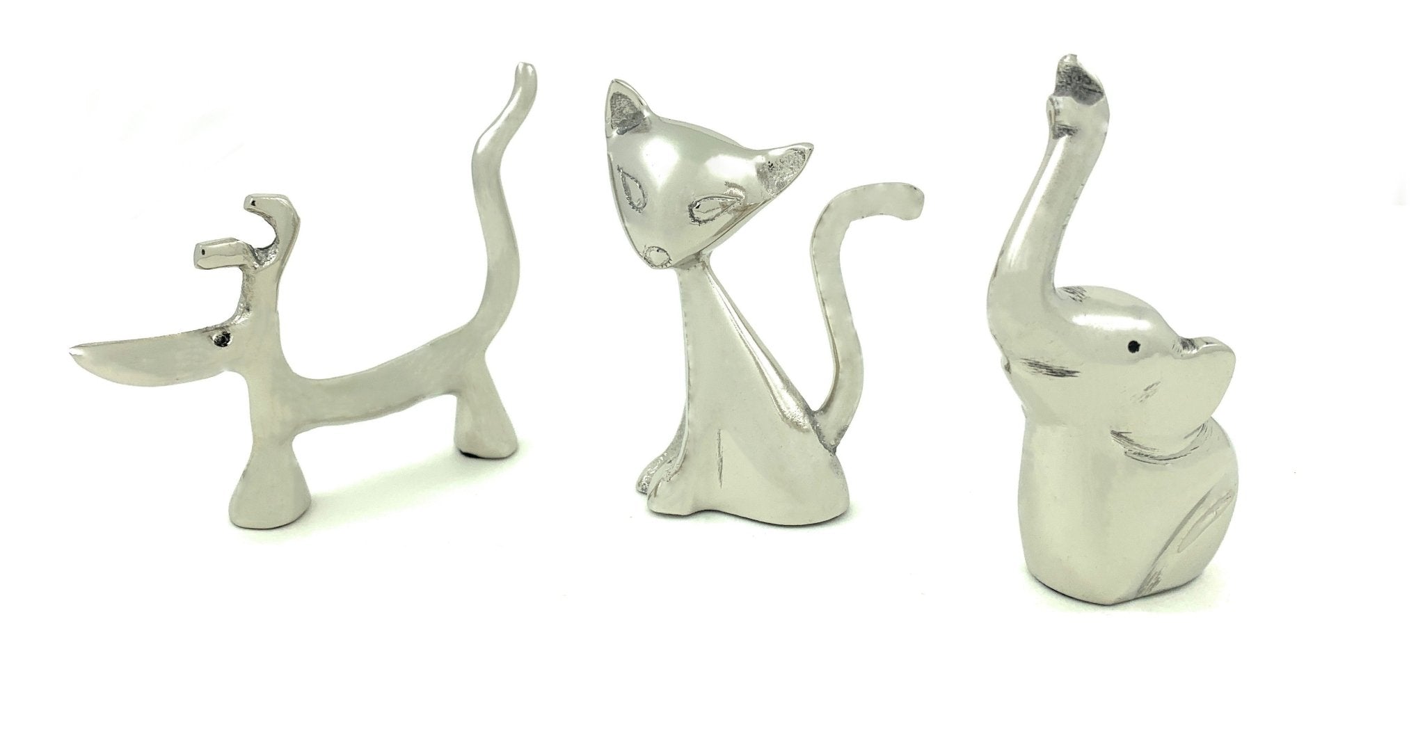 Vibhsa Dog Cat & Elephant Ring Holders Set - Silver - Che Cose Belle