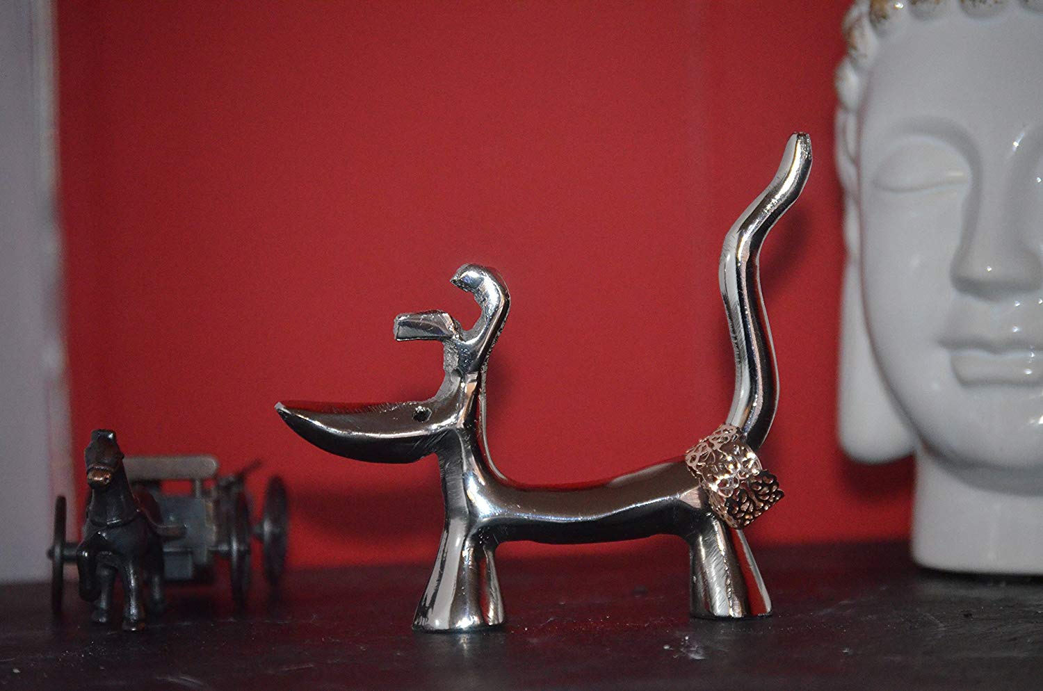Vibhsa Dog Ring Holder (Silver Finish) - Che Cose Belle