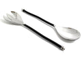 Vibhsa Salad Serving Set of 2 (Twisted Handle, Silver Finish) - Che Cose Belle