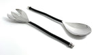Vibhsa Salad Serving Set of 2 (Twisted Handle, Silver Finish) - Che Cose Belle