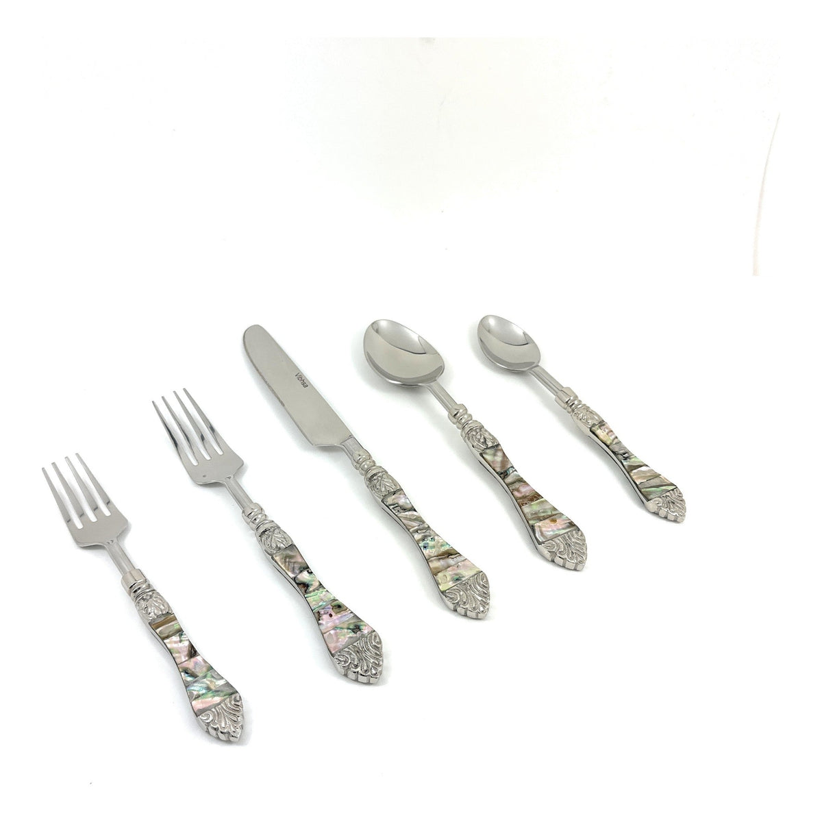 Vibhsa Stainless Steel Flatware set of 20 with Seawork Handle - Che Cose Belle