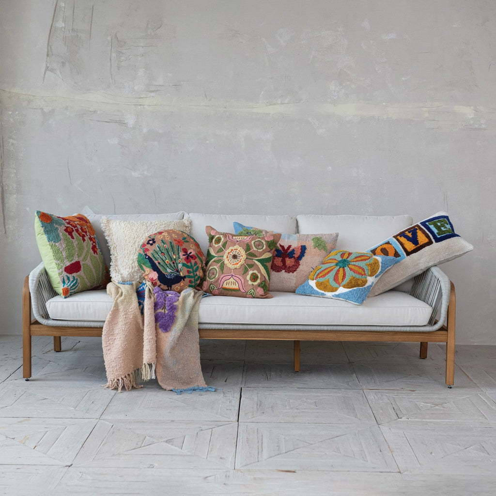 Vibrant Square Tufted Floral Throw Pillow | Indoor & Outdoor - Che Cose Belle