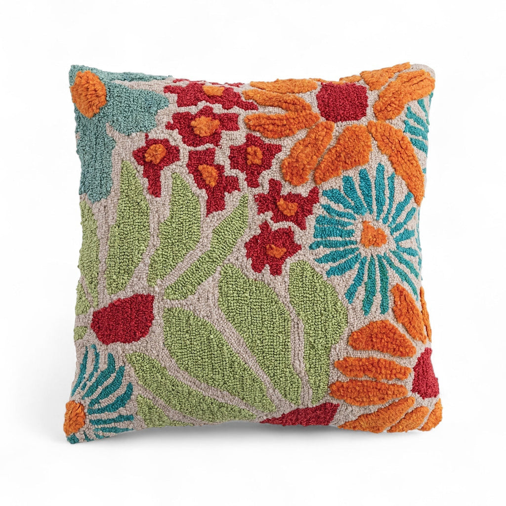 Vibrant Square Tufted Floral Throw Pillow | Indoor & Outdoor - Che Cose Belle