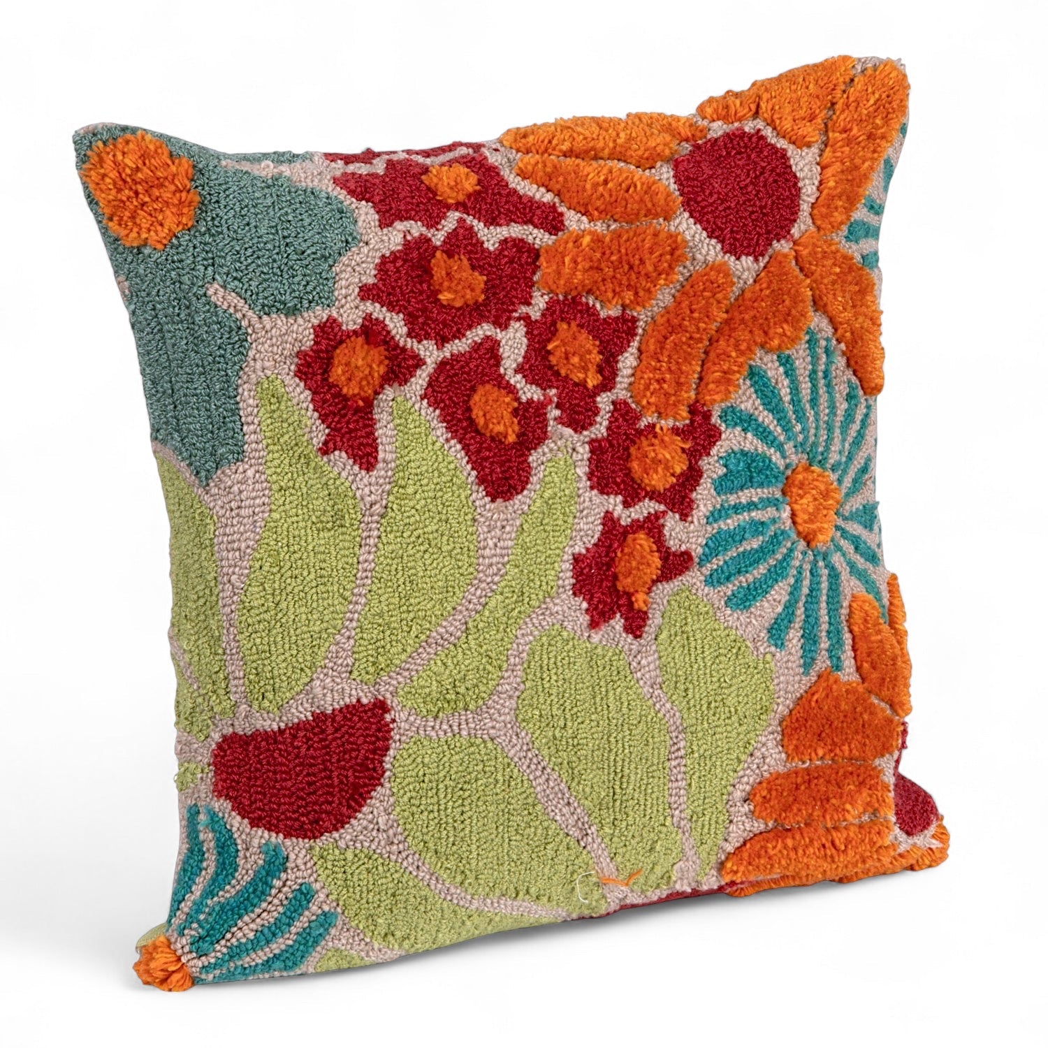Vibrant Square Tufted Floral Throw Pillow | Indoor & Outdoor - Che Cose Belle