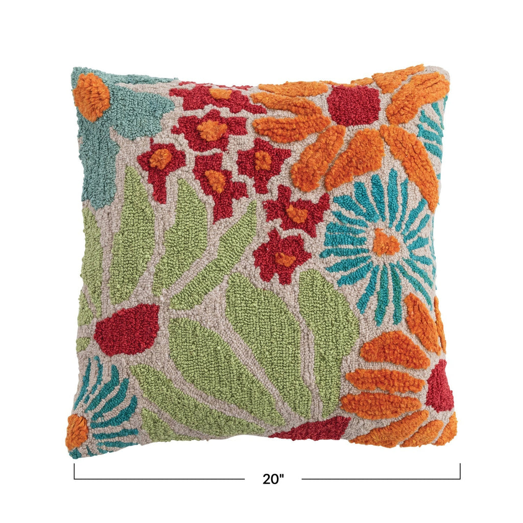 Vibrant Square Tufted Floral Throw Pillow | Indoor & Outdoor - Che Cose Belle