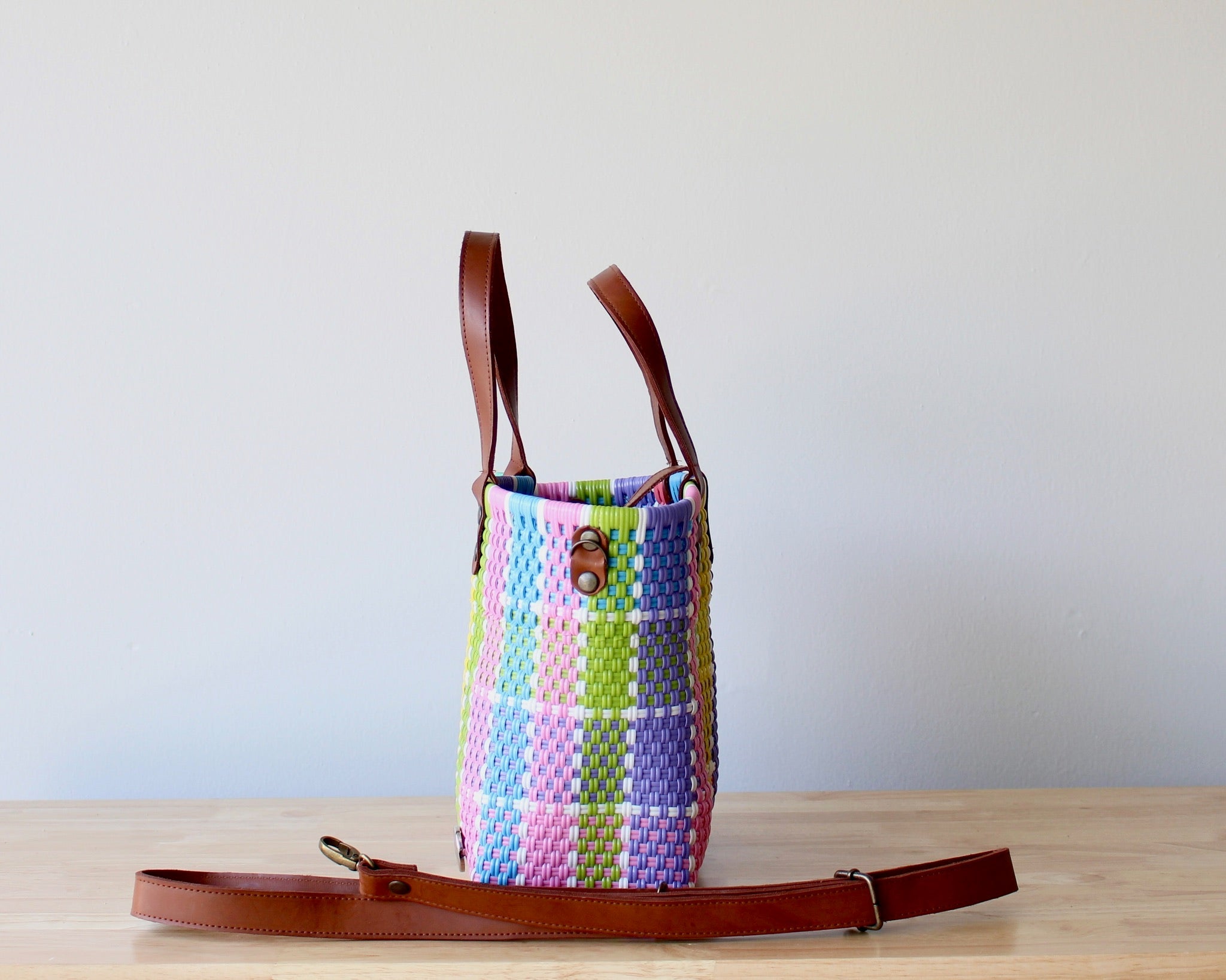 Vida Woven Purse – Pastel Plaid - Che Cose Belle