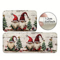 VIKAMA 2-Piece Christmas Rug Set White-Bearded Father Christmas Design Kitchen Mat Entrance Doormat Non-Slip Festive Home Decor - Che Cose Belle