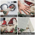 VIKAMA 2-Piece Christmas Rug Set White-Bearded Father Christmas Design Kitchen Mat Entrance Doormat Non-Slip Festive Home Decor - Che Cose Belle